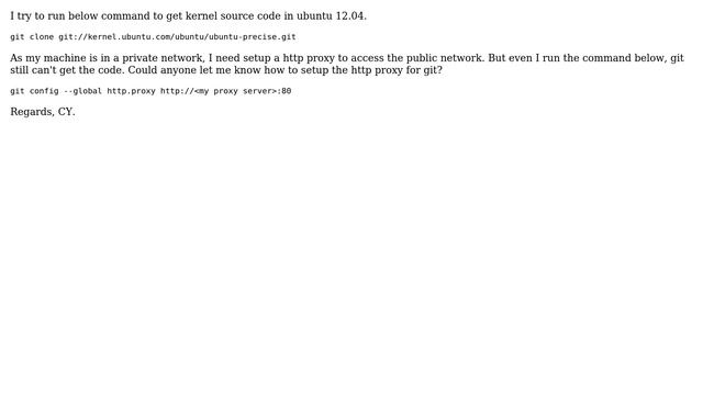 Ubuntu: git get ubuntu kernel source through http proxy смотреть онлайн
