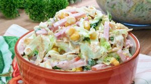 Салат из пекинской капусты с яичными блинчиками. На каждый день и на праздничный стол.