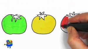 Bolalar uchun rangli pomidorlarni chizish|Draw a picture of colorful tomatoes for kids|Рисуем детям