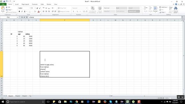 SQL:  subquery /nested query