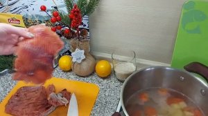 Суп из соленой красной рыбы