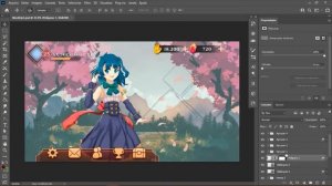 Anime Game UI Design | Photoshop Speed Art