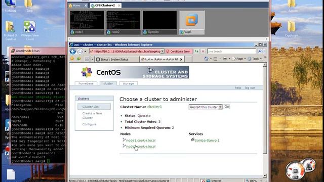Samba Cluster with GFS 2_ Centos 5_ iSCSI and Openfiler - Part 5 смотреть онлайн
