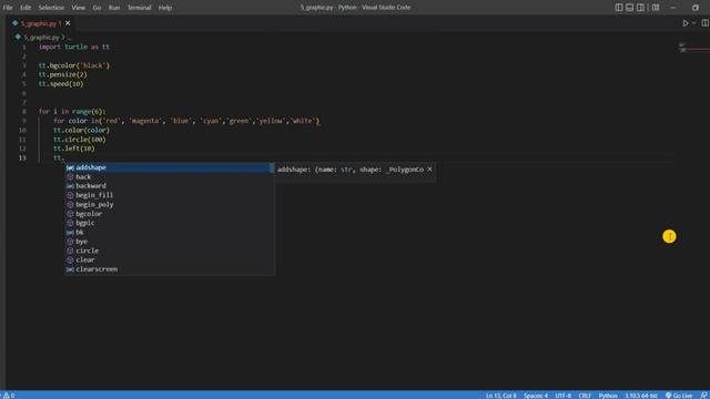 Python graphics turtle