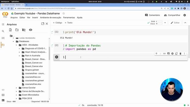 Importação de Vários Tipos de Arquivos no Google Colab com Pandas смотреть онлайн