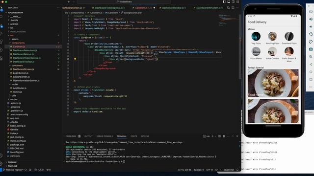 Dashboard Today's Special | Food Delivery App | React native paper | React Native Tamil | PART 7