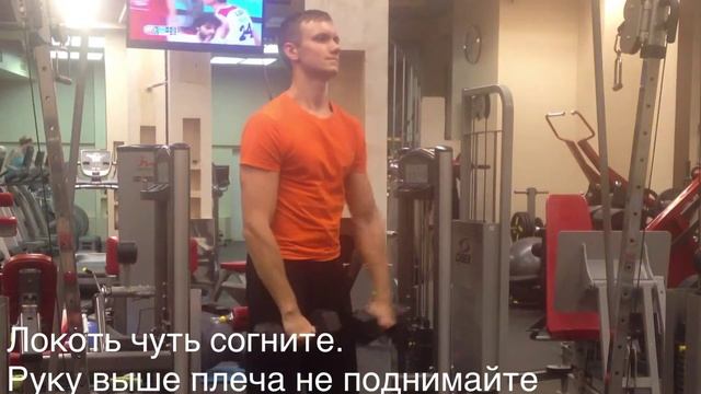 Махи гантелями перед собой