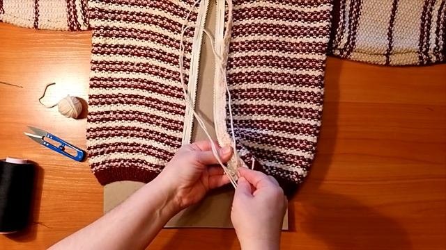 №1 Как вшить молнию в вязанную вещь