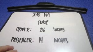 ? ?   2015 Kia Forte Wiper Blade Replacement Size ?