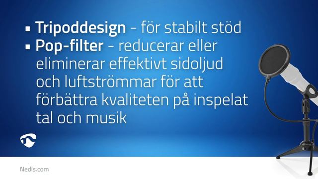 Bordsstativ för mikrofon - MPST01BK (SE) смотреть онлайн