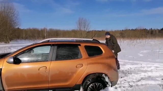 Внеплановое испытание дастера и защиты переднего бампера от мотодор. смотреть онлайн