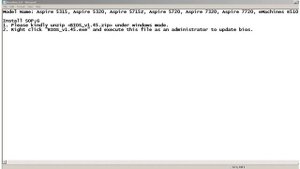 rd #226 Acer Aspire 5315 BIOS update to 1.45 version
