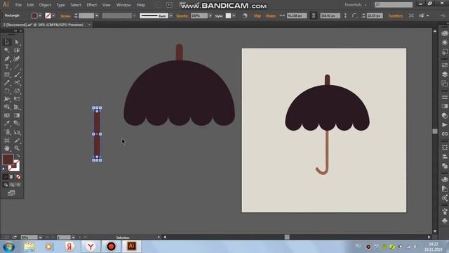 Как нарисовать зонтик в программе Adobe Illustrator смотреть онлайн
