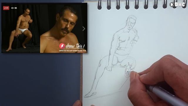 Live Life Drawing #1 - Part 1 (10 minute pose) смотреть онлайн