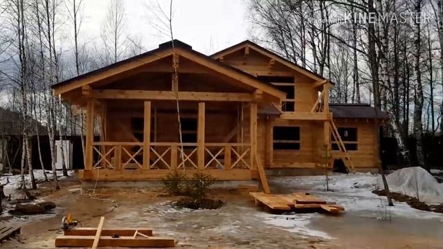 Дом из профилированного бруса естественной влажности 170м2 смотреть онлайн