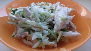 Салат с куриной грудкой и свежим огурцом