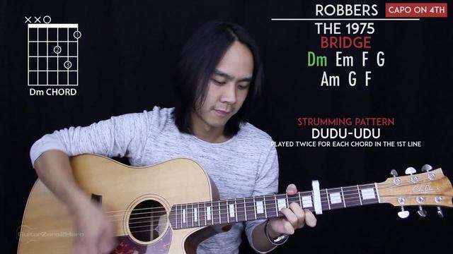 Robbers Guitar Cover Acoustic - The 1975 🎸 |Tabs + Chords|