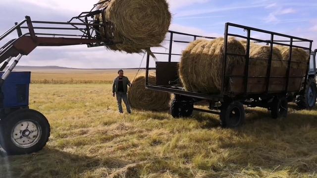 Копаловская загрузка рулонов сена в тележку смотреть онлайн