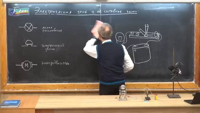 Урок 144 (осн). Электрическая цепь и ее составные части смотреть онлайн