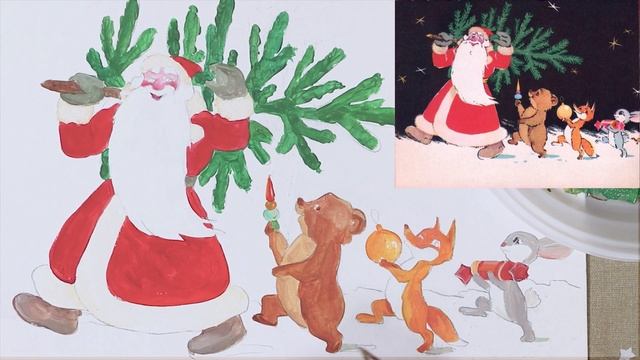 Картина с ОГОНЬКАМИ своими руками/ НОВОГОДНЯЯ/ painting with lights смотреть онлайн