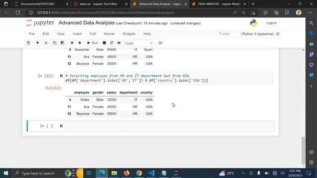 Python Advanced Data Analysis  - Pandas and Matplotlib