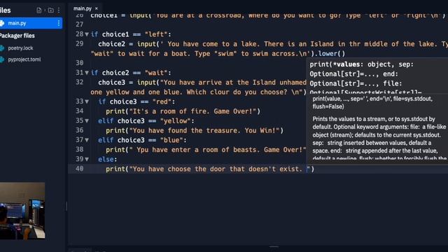 100 Days Of Code | Python | Day 3 | Project - Treasure Island ?