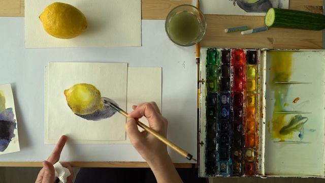 Акварельные зарисовки фруктов и овощей. смотреть онлайн