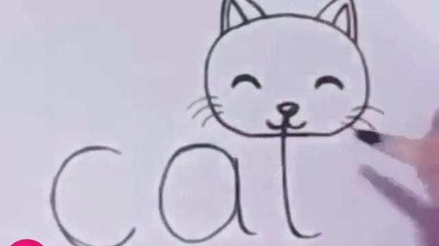 Как сделать рисунок из слова ,,cat" смотреть онлайн
