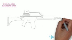 How to Draw an Assault rifle hk g36 / Как нарисовать Автомат hk g36