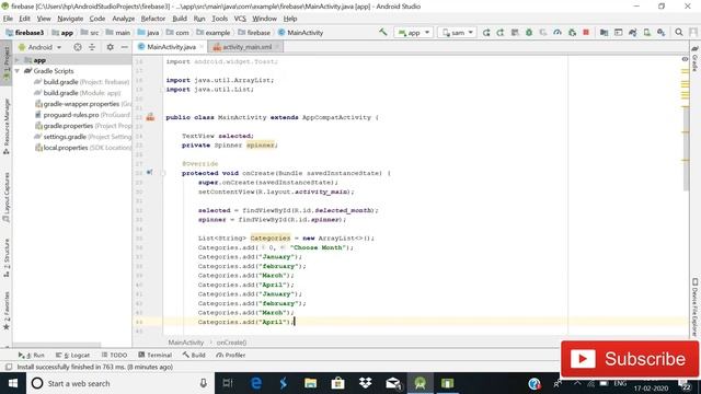 spinner in android studio in hindi