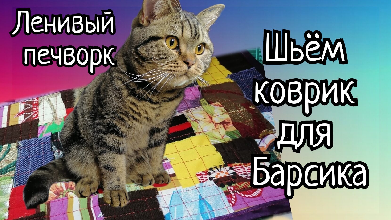 Хлам в дело. Техника _ЛЕНИВАЯ ПИЦЦА_. Шьем коврик для домашнего питомца. МК для новичков. (1)