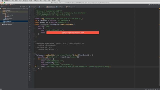 Lession 15 Send multiple emails from json file using Nodemailer