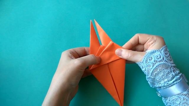 Оригами птичка клюющая.Как сделать птичку оригами .