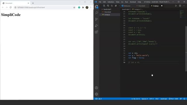 Variables And Data Types In JavaScript | JavaScript Variables Tutorial | JavaScript | SimpliCode