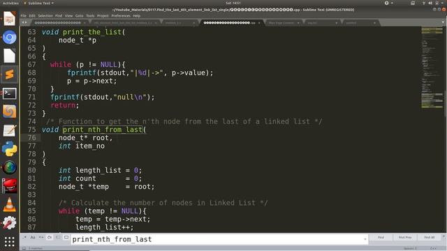 How to find the n'th node from the end of a linked list?| Interview Question | C Programming | #011