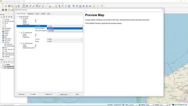 Creating a WebMap using QGIS2WEB