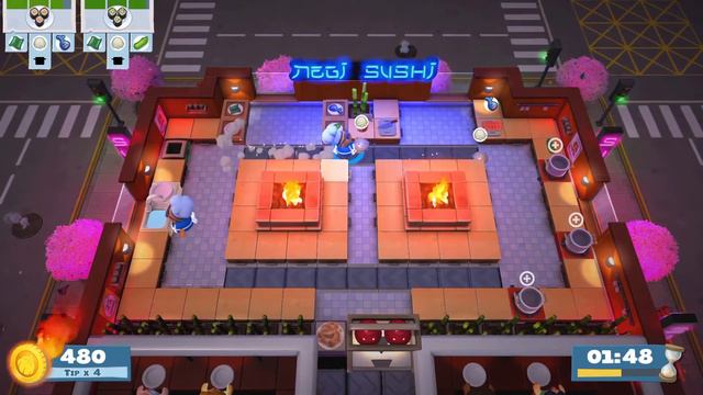 Overcooked 2 - Level 1-4 [4 stars solo] смотреть онлайн