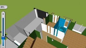 Проект одноэтажного дома с двухскатной асимметричной крышей