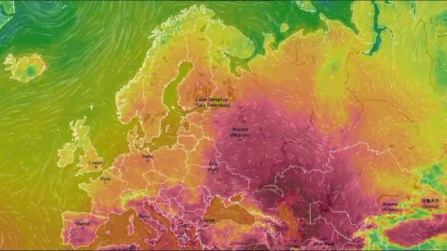 Движение воздушных масс воздуха над Европой и ЕТР за 2021 год