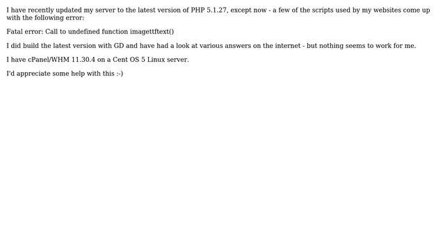 DevOps & SysAdmins: (PHP) Fatal error: Call to undefined function imagettftext() смотреть онлайн