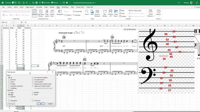 Excel - MrExcel Favorite Excel Spreadsheet - Arranging Player Piano Rolls - Episode 2524A