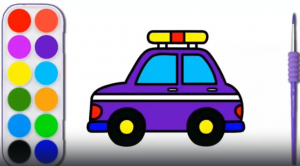 Полицейская машина. Рисовать легко!