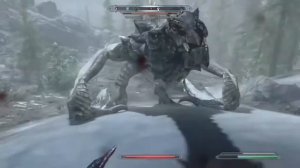 -Reupload- (Skyrim) Argonian Warrior and Dog vs. Dragon