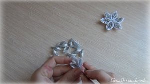 Банты - снежинки\Банты с серебряными снежинками\Новогодние банты\