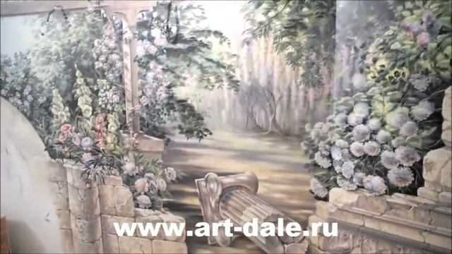 Художественная роспись стен в загородном доме