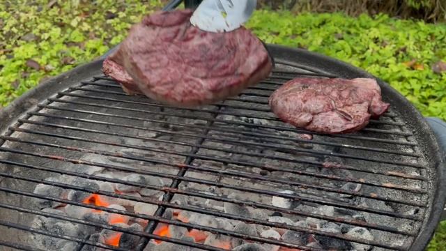 ASMR приготовление стейков на угольном гриле смотреть онлайн