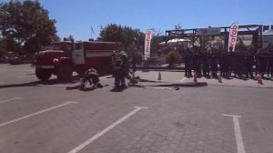 12 fire trucks responding to emergency drill in shopping mall/Учения ГСЧС в ТЦ "Мега Дом" в Одессе