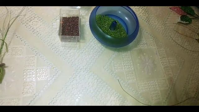 Актинидия Коломикта из бисера МК от Koshka2015 - цветы из бисера, бисероплетение, МК смотреть онлайн