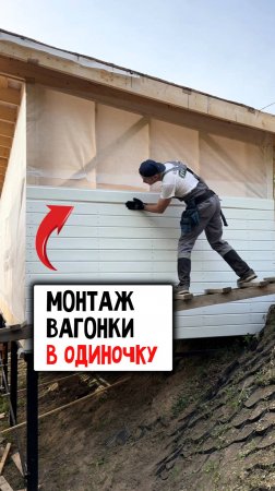 Я обшил стену 3м вагонкой без помощи #строительство #diy #дом #дача #советы #лайфхак #монтаж #скилл