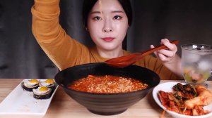 김치사발면 3컵 🇰🇷배추김치, 알타리, 파김치, 매운오징어김밥 먹방 | KIMCHI RAMYUN NOODLES & 3 TYPES OF KIMCHI & GIMBAP MUKBANG